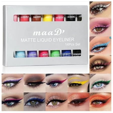CmaaDu Matte Liquid Eyeliner Set (14 Colors) | Waterproof & Long Lasting - Image 2